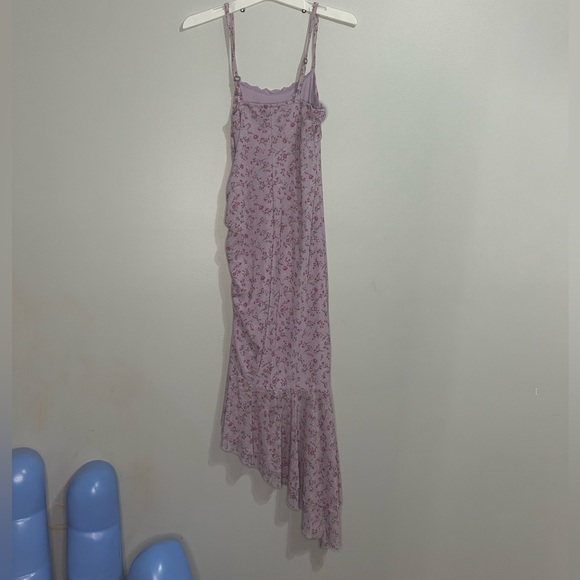 Asymmetrical Floral Pink & Purple Ruffle Mesh Wild Fable Dress - Picture 3 of 4